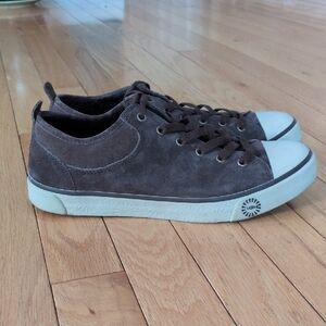 UGG Australia Suede Tomi lace-up sneakers in size 8.5 Sheerling Lined